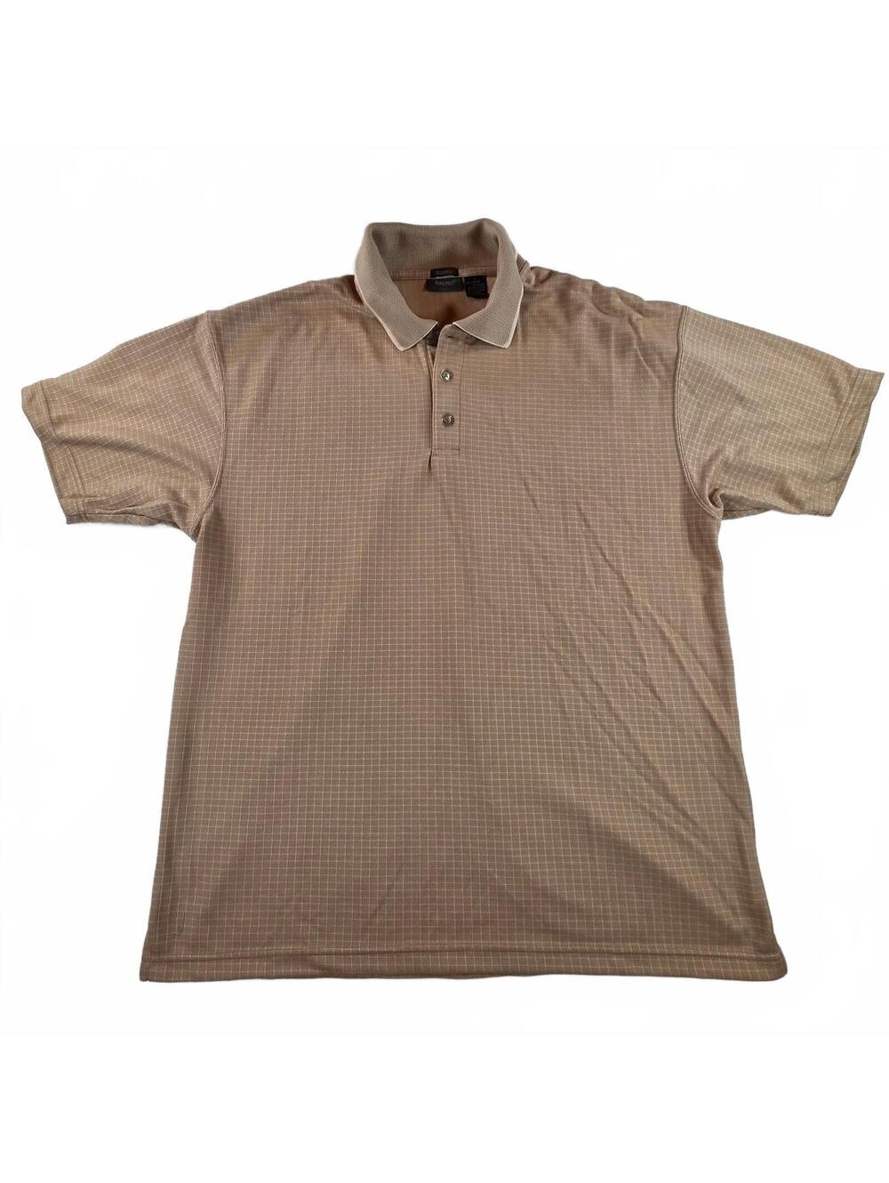 Bruno Sueded Men's Polo Shirt Large Beige Classic Casual Comfortable